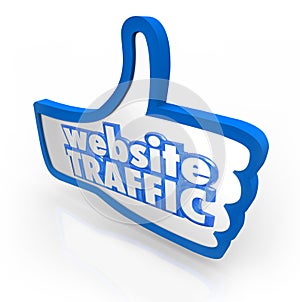 Website Traffic Thumb Up Increase Visitors Online Reputation