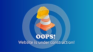 Website under construction page background vector illustration. Flat isometric style vector illustration.