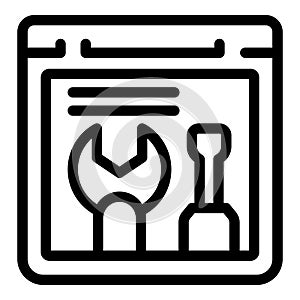 Website under construction showing wrench and screwdriver tools for web development
