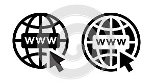 Website URL icon vector. Internet http address concept
