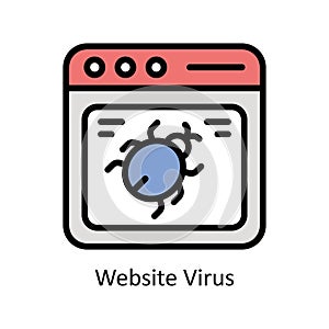 Website Virus vector Filled outline icon style illustration. EPS 10 File