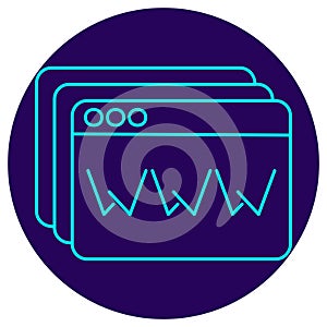 Website and Web Services icon. Vector thin line illustration