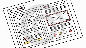 Website wireframe layout, web design and development template vector design Generative AI
