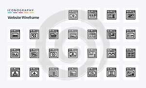 25 Website Wireframe Line icon pack