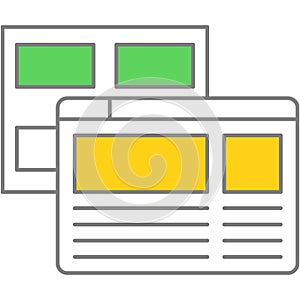 Website wireframe prototype vector flat line icon