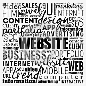 WEBSITE word cloud collage, business concept background