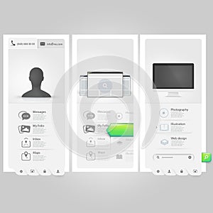 Webste template Ui elements:Personal Vcard portfol