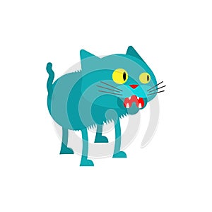 WebWeird cat crazy cartoon. Vector illustration