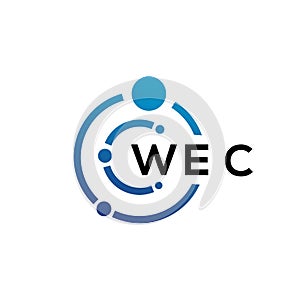 WEC letter technology logo design on white background. WEC creative initials letter IT logo concept. WEC letter design