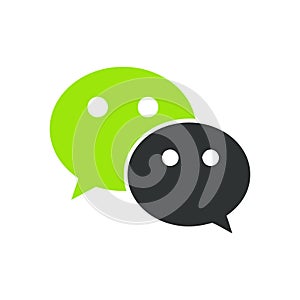 WeChat Web icon comments color. Green icon Vector illustration