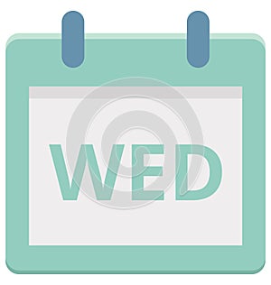 Wed, wednesday Special Event day Vector icon that can be easily modified or edit.