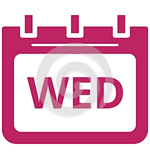 Wed, wednesday Special Event day Vector icon that can be easily modified or edit. photo