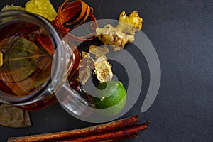 Wedang uwuh is traditional herbal drink from indonesia. made from cinnamon, nutmeg and cloves leaves. Another ingredient is wood.