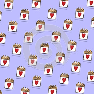Vector Illustration Of Calendar Love Patterns