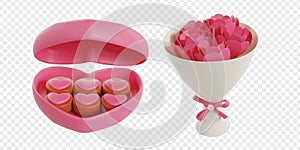 Wedding 3d icons render clipart
