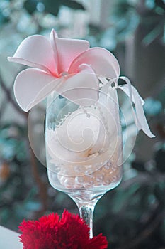 Wedding accessories filled in goblet