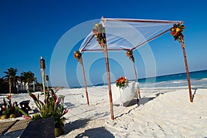 Wedding altar on beach