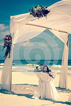 Wedding altar on the beach