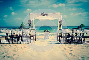 Wedding altar on the beach photo