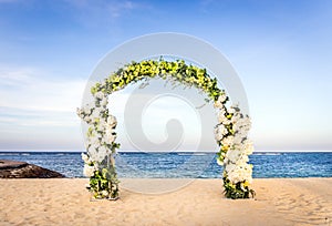 Wedding altar on the beach