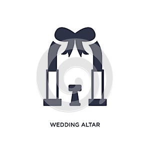 wedding altar icon on white background. Simple element illustration from birthday party and wedding concept