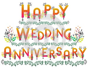 Wedding Anniversary. Happy Anniversary. Anniversary wish. Marriage anniversary. Husband wife marriage. Wordart label.
