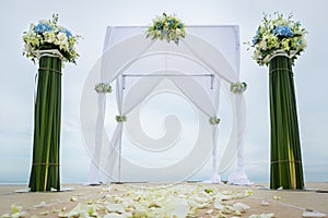 Wedding arch on the beach.