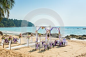 Wedding arch on the beach.