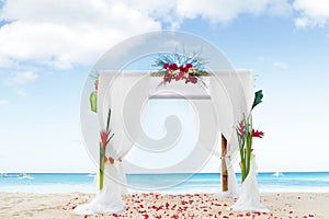 Wedding arch on beach