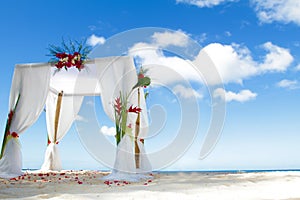 Wedding arch on beach