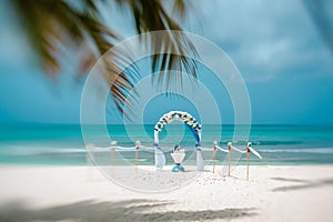 Wedding arch on the beach, artistic blur, lensbaby photo