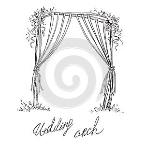 Wedding arch. Decoration. Vector sketch
