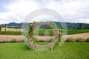 Wedding Arch With Flowers at Winery