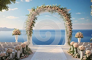 Wedding arch with rose flowers