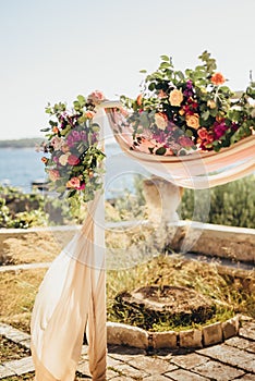 Wedding arch by the sea