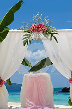 Wedding arch and set up with flowers