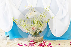 Wedding arch, table and set up on beach