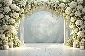 Wedding arch with white flowers
