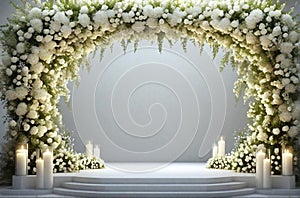 Wedding arch with white flowers