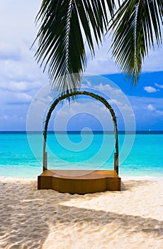 Wedding archway at tropical beach