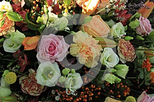Wedding arrangement in pastel colors