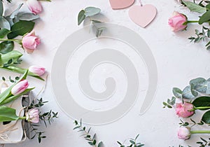 Wedding arrangement of pink spring flowers