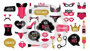 Wedding and bachelorette party photo booth props set