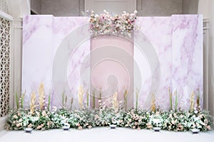 Wedding backdrop with flower