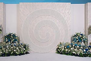 Wedding backdrop with flower decoration.