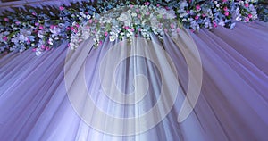 Wedding backdrop with flower decoration