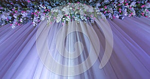 Wedding backdrop with flower decoration