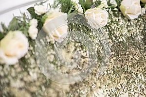 Wedding backdrop with flower and wedding decoration