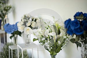 Wedding backdrop with flower and wedding decoration