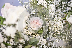 Wedding backdrop with flower and wedding decoration